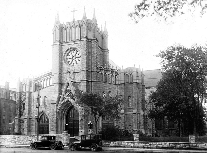 The outside of Redemptorist church many years ago
